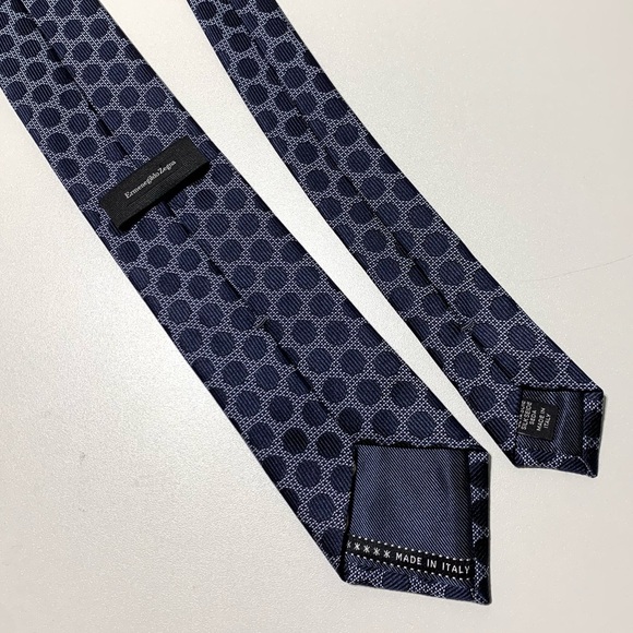 Ermenegildo Zegna Blue Polka Dot Tie Bundle 100% Silk Made in Italy Mens Suit - Picture 8 of 10